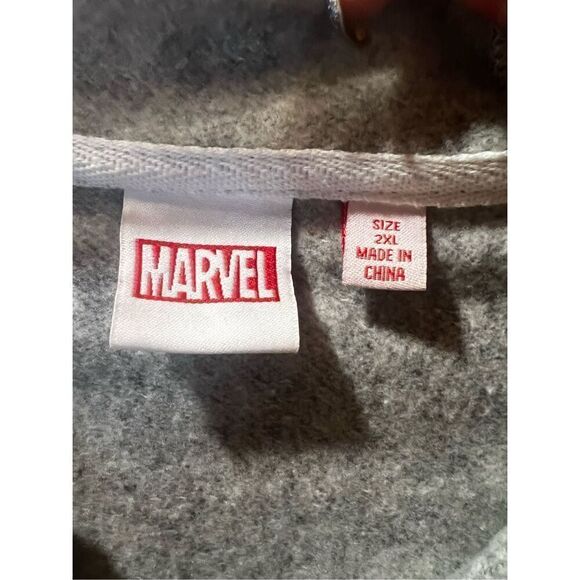 Marvel Mens Hoodie Jacket Sz 2XL Gray The Punisher Skull Fleece Lined Full Zip - Picture 3 of 7